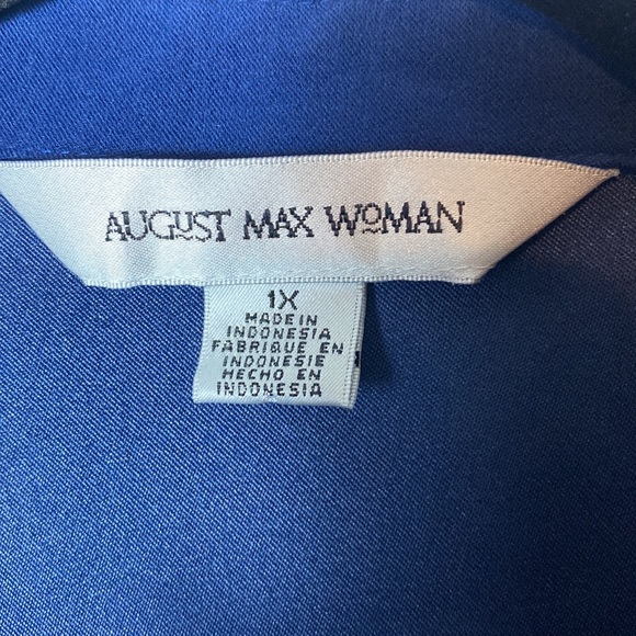 Vintage August Max Long Sleeve Button Down Shirt Suede Like Feel Blue Size 1X - Picture 3 of 10